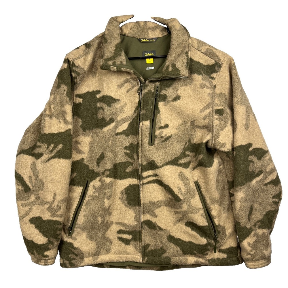 Cabela's 4MOST WindShear Berber Camo Hunting Jacket Men's Size XL Wool